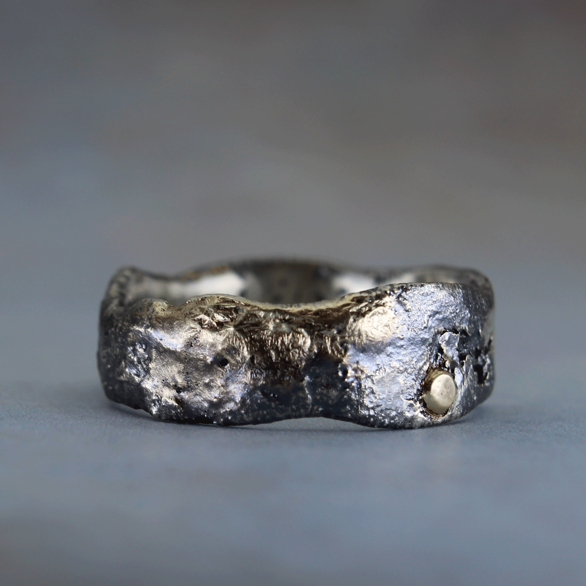 One-of-a-Kind Fused Sterling silver and 14k Ring - Size 11 Only
