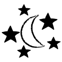 Moon symbols with 5 stars