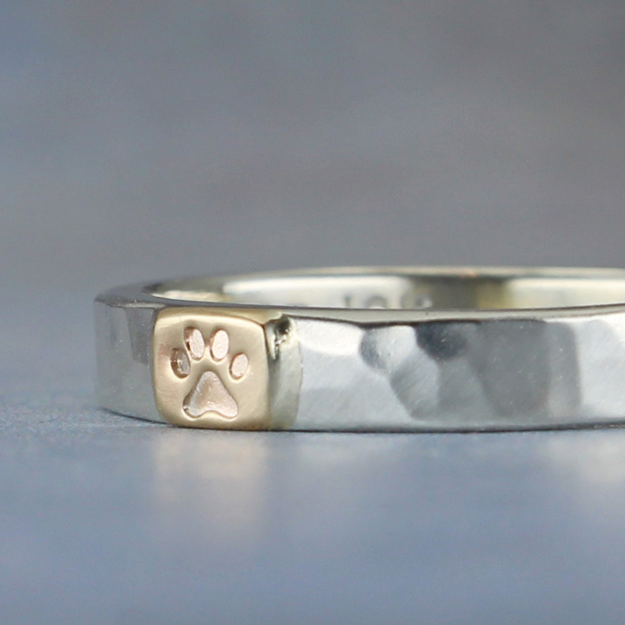 Silver and gold ring for dog mom