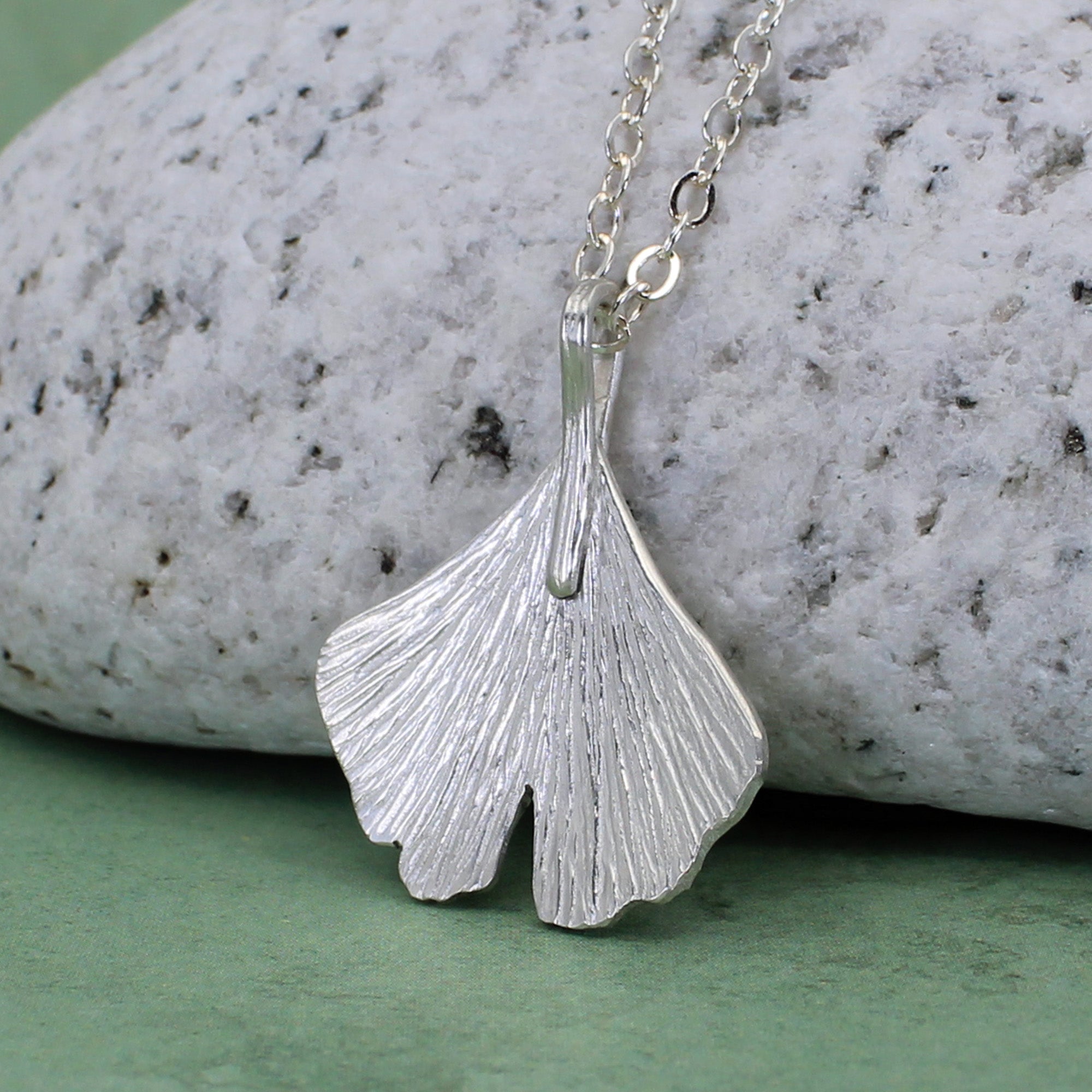 Ginkgo Leaf Necklace – Sterling Silver Botanical Pendant