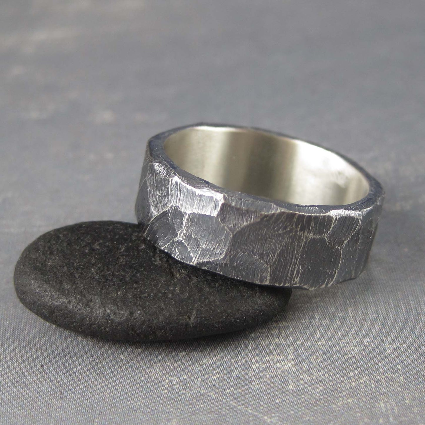 Black silver ring