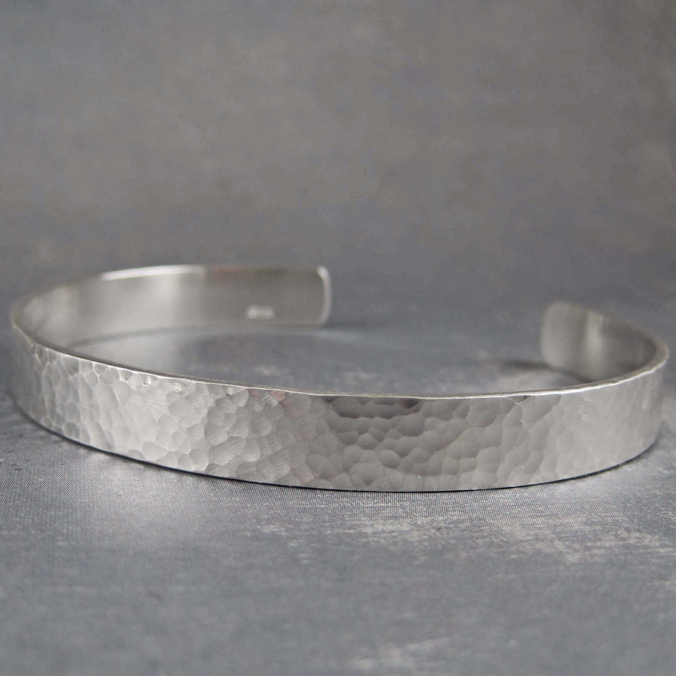 Hammered sterling silver bracelet