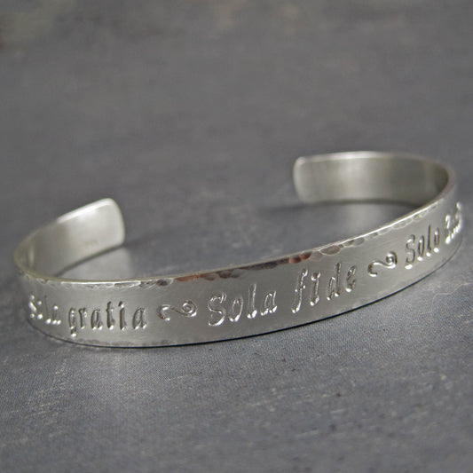 Personalized silver bracelet for her, engravable silver cuff