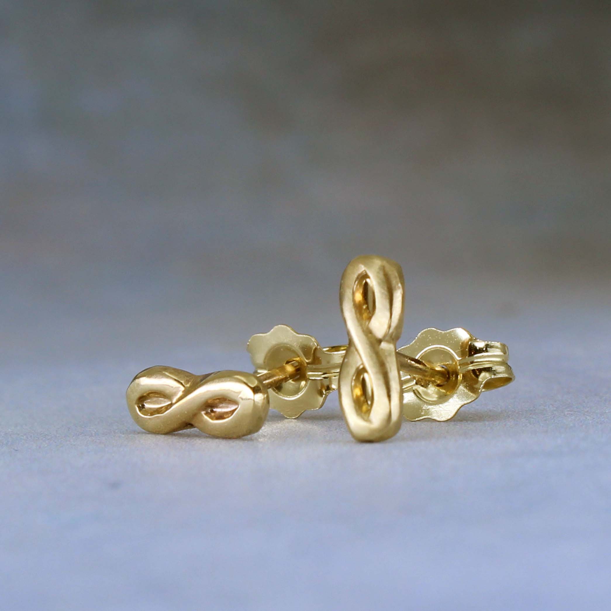 14k post earrings infinity symbol