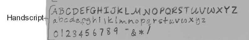 Sample of the inscription letter style