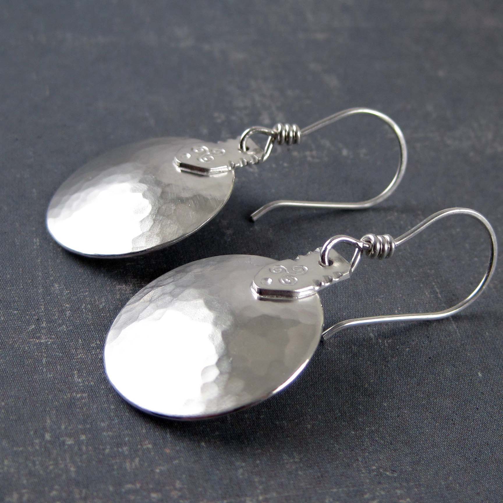 Celtic Triskele Earrings – Lightly Hammered Sterling Silver with Wrapped Ear Wires