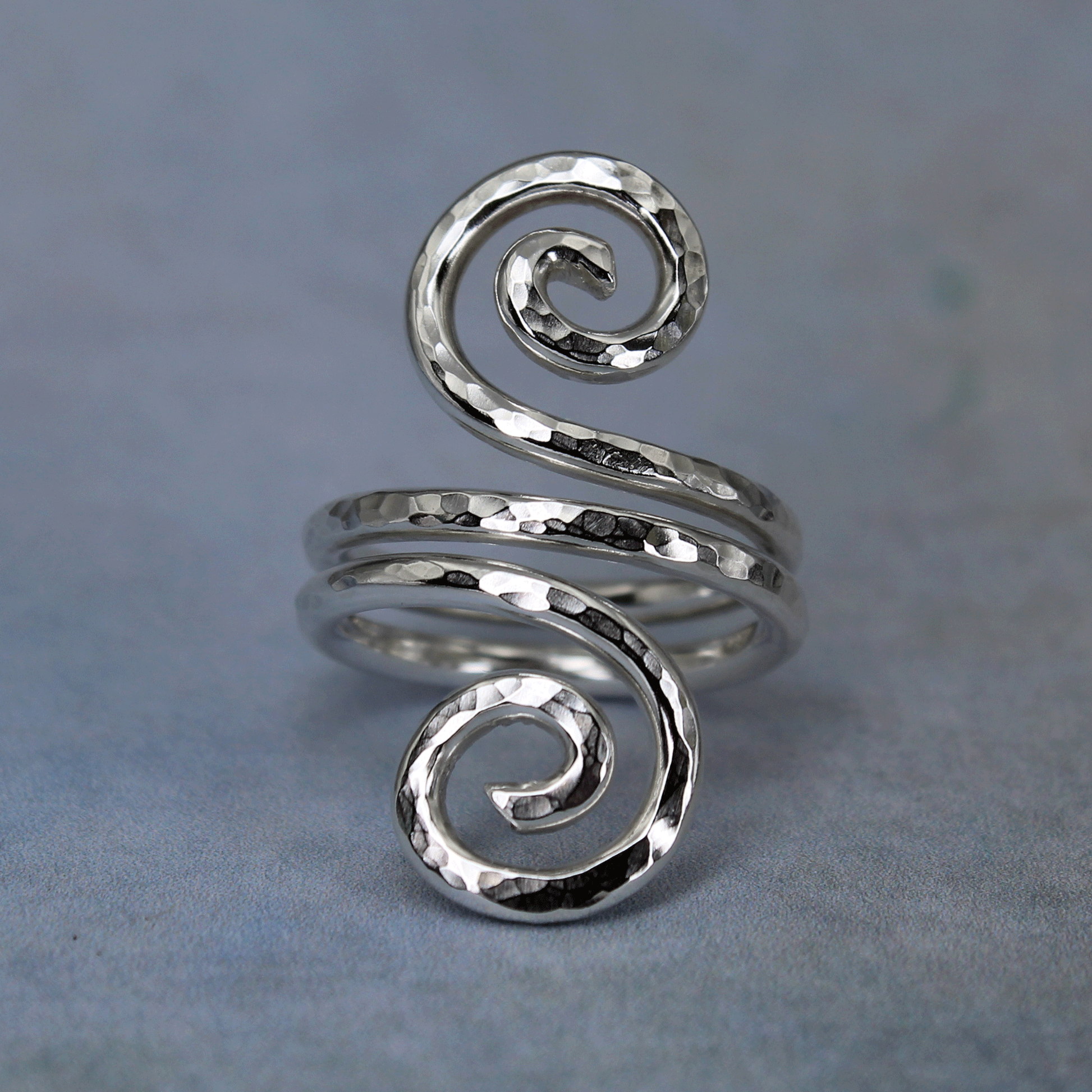 Bronze age inspired double spiral ring