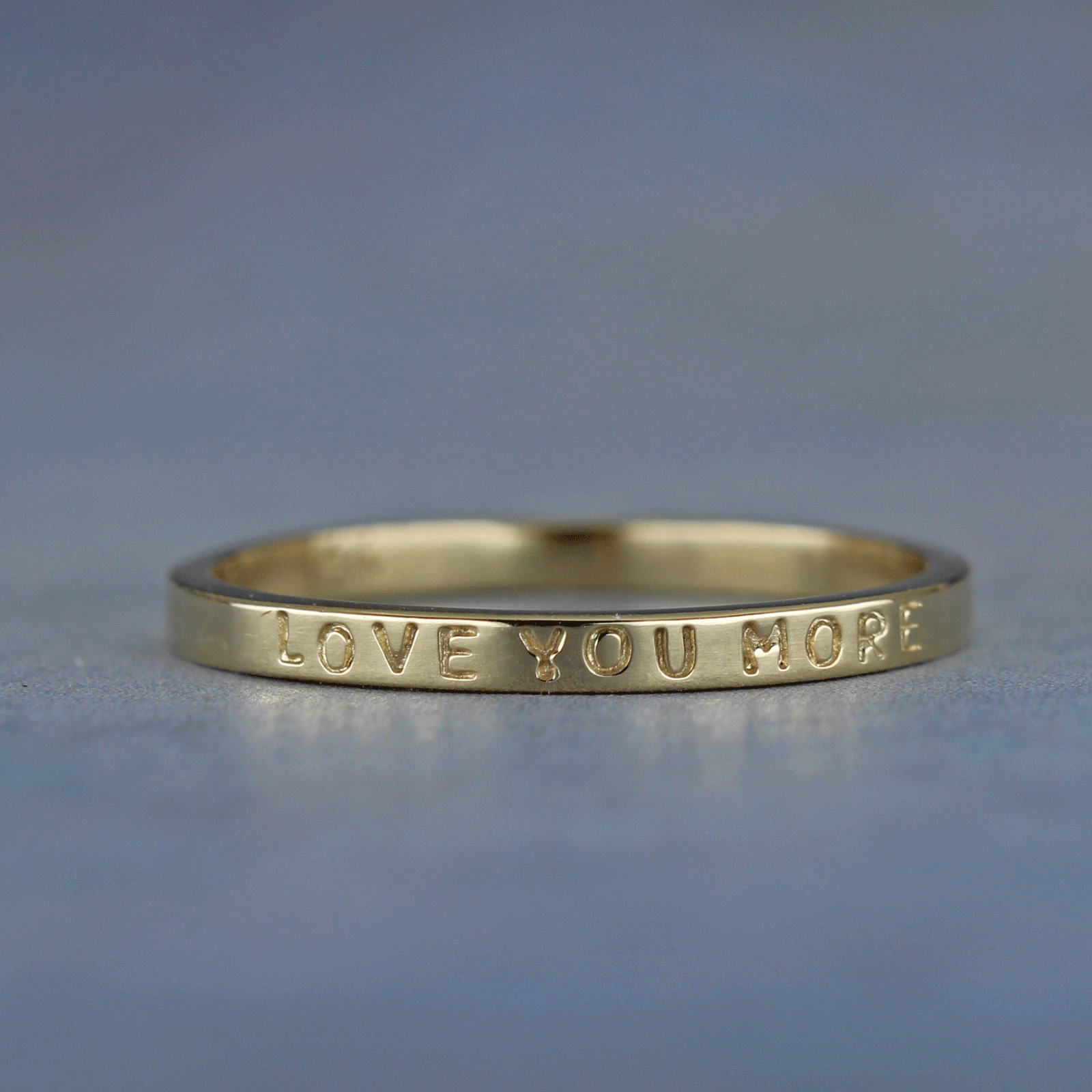 Personalized Gold Ring – 10k or 14k Solid Gold | Hand Stamped Custom Band