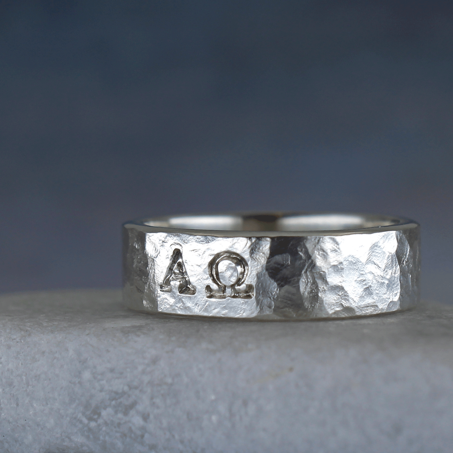 alpha omega silver ring