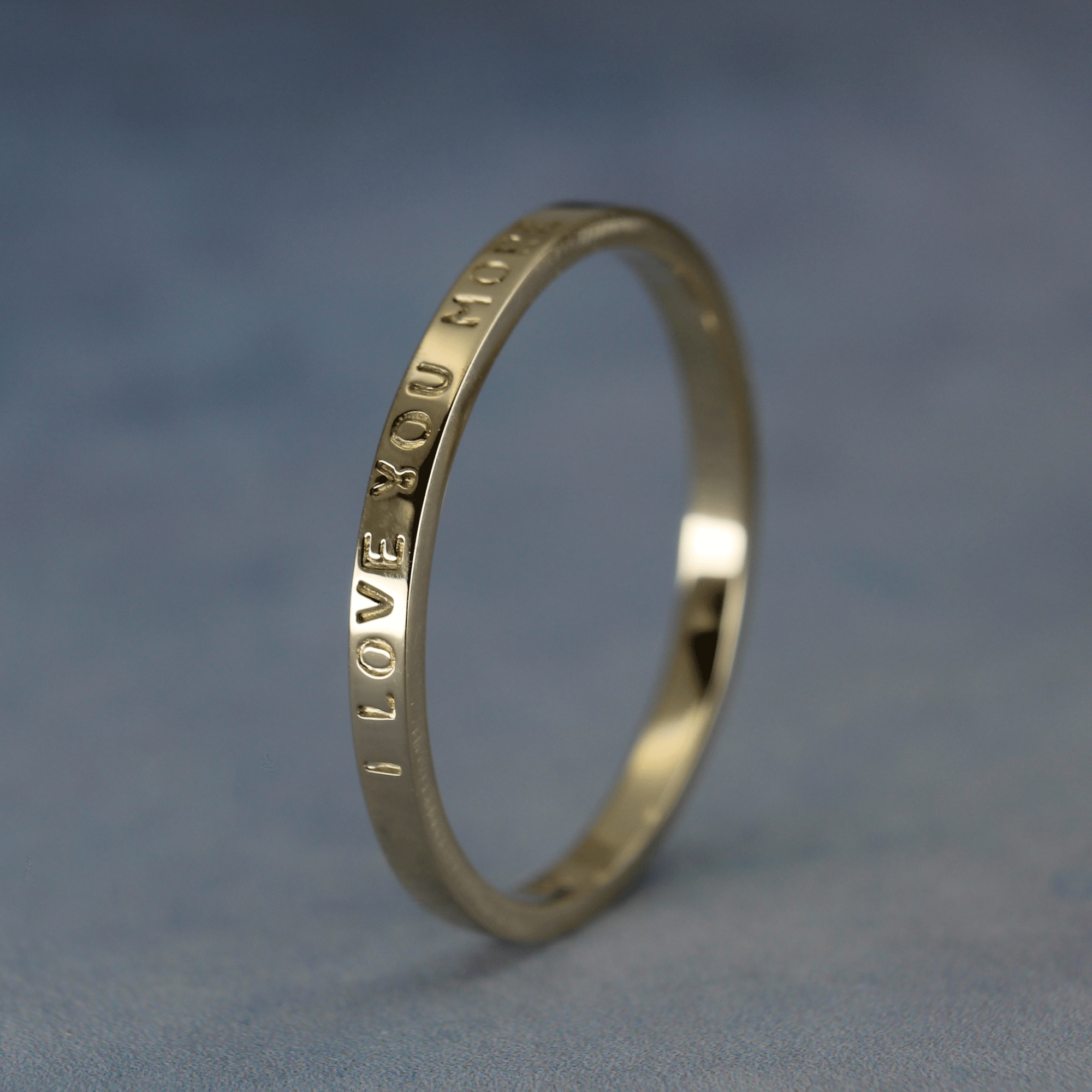 Personalized gold ring, smooth finish, handcrafted