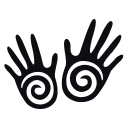 Two hands spirals on palms