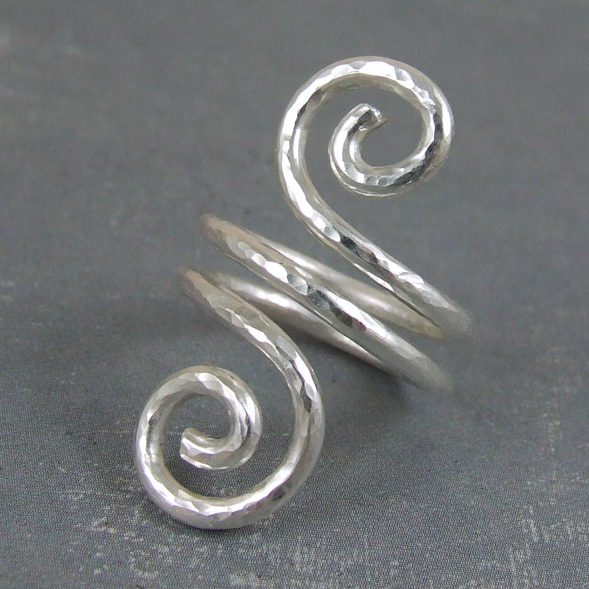 Double spiral ring - Ancient design sterling silver ring – Two Silver Moons