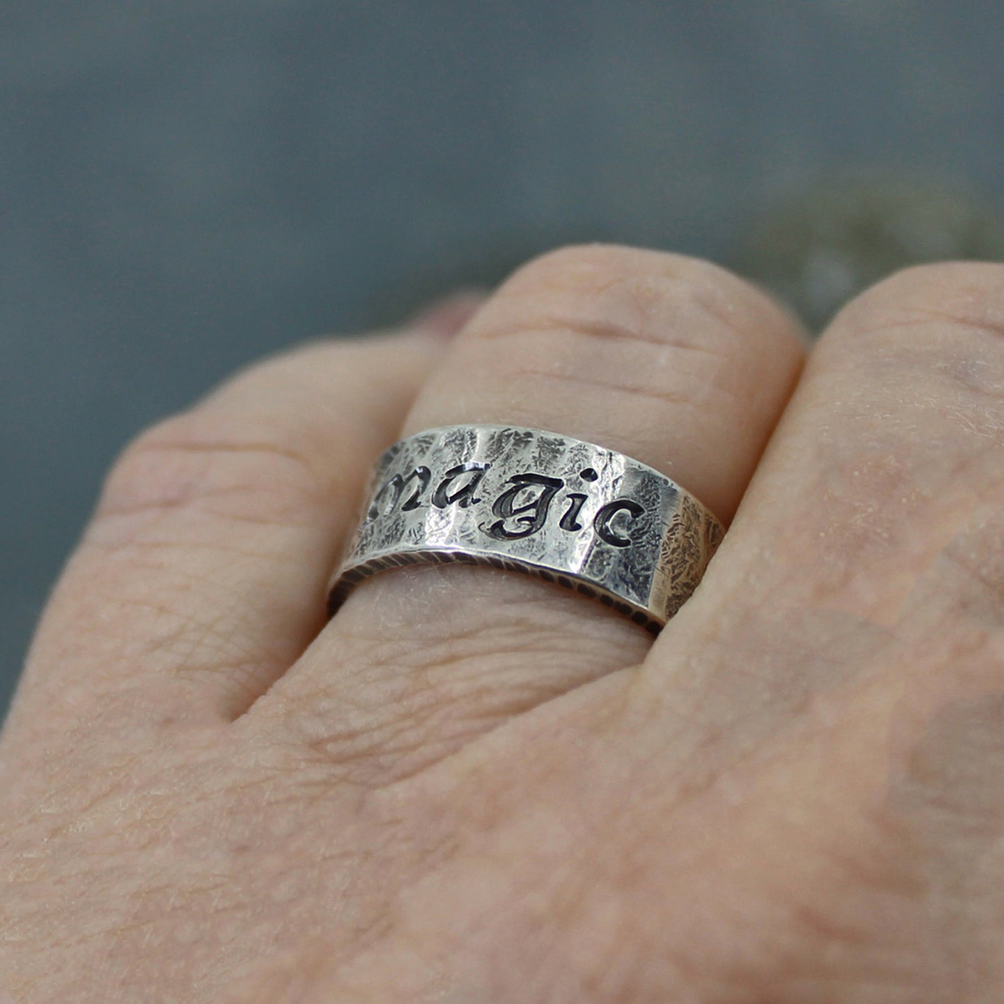 Magic silver ring shown on hand