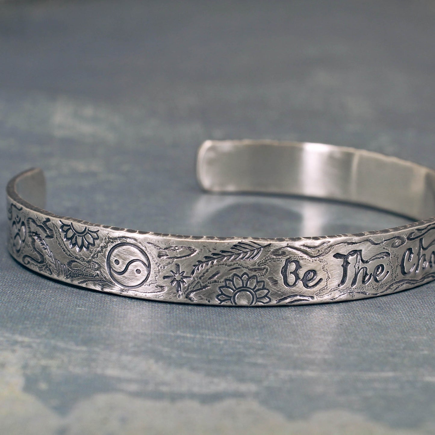 Inspirational silver bracelet