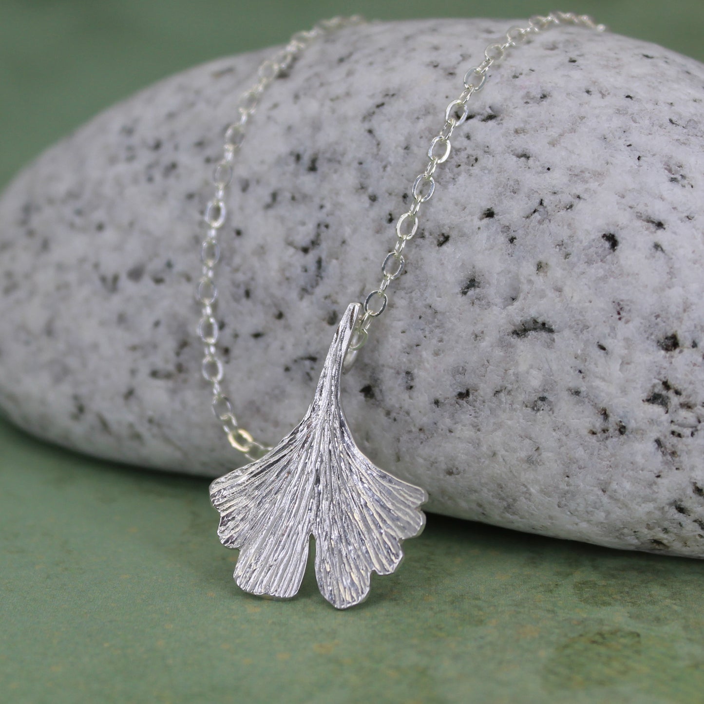 Sterling silver botanical necklace