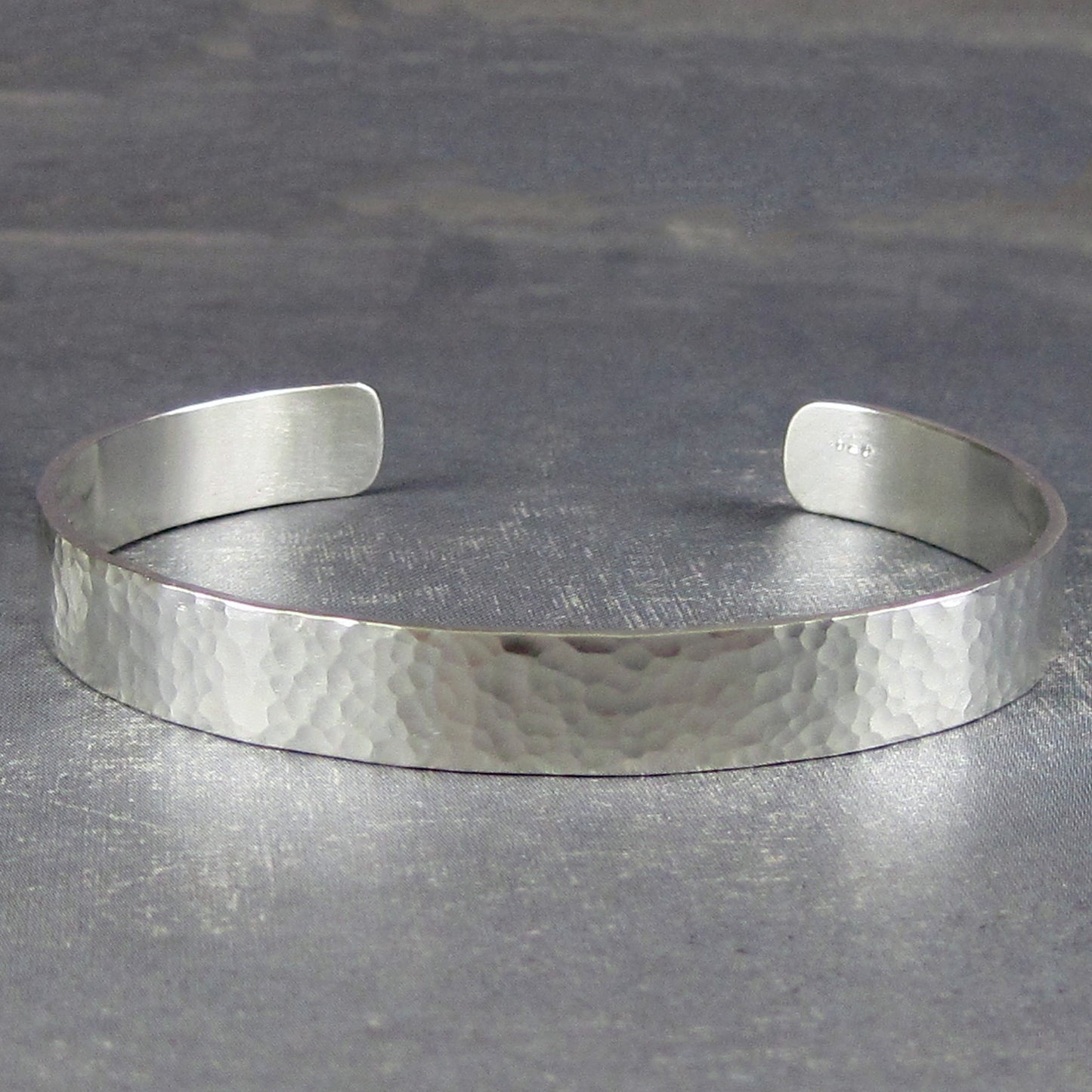 Hammered sterling silver bracelet cuff