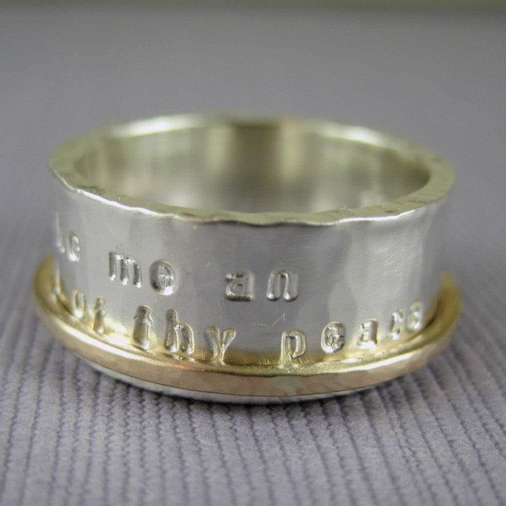 hammered spinner ring