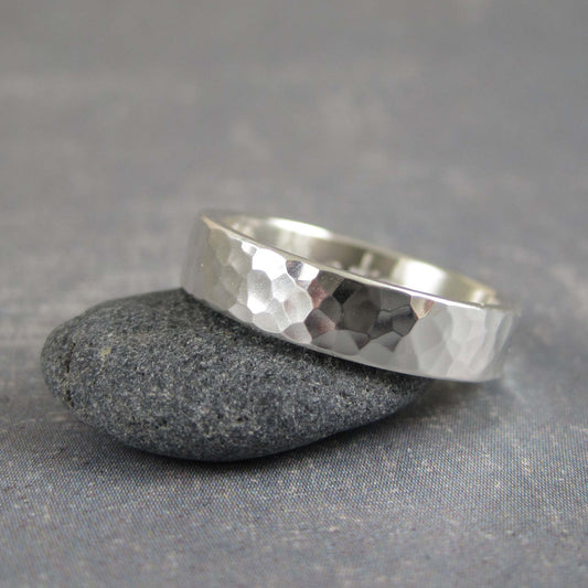 Hammered Sterling silver ring