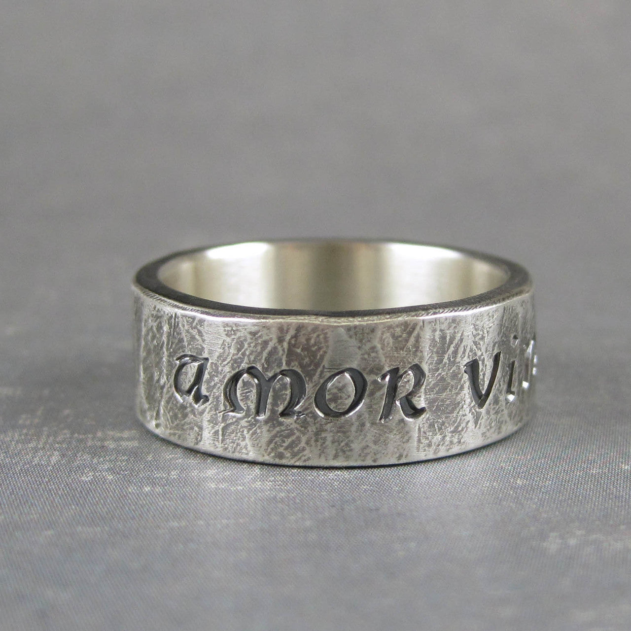 Latin quote ring for man