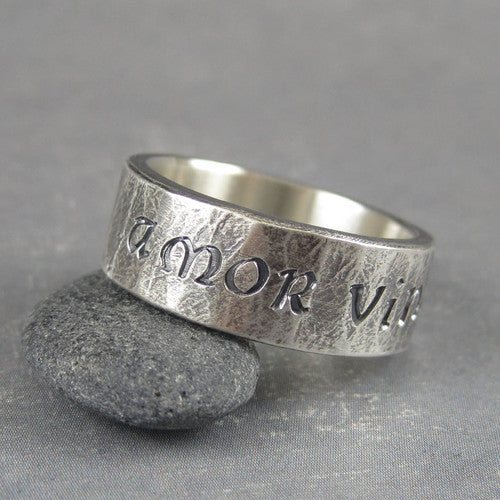 Quotes ring, rustic ring, industrial hotsell ring, vintage ring, word ring, latin ring, silver ring, quote ring, menly ring