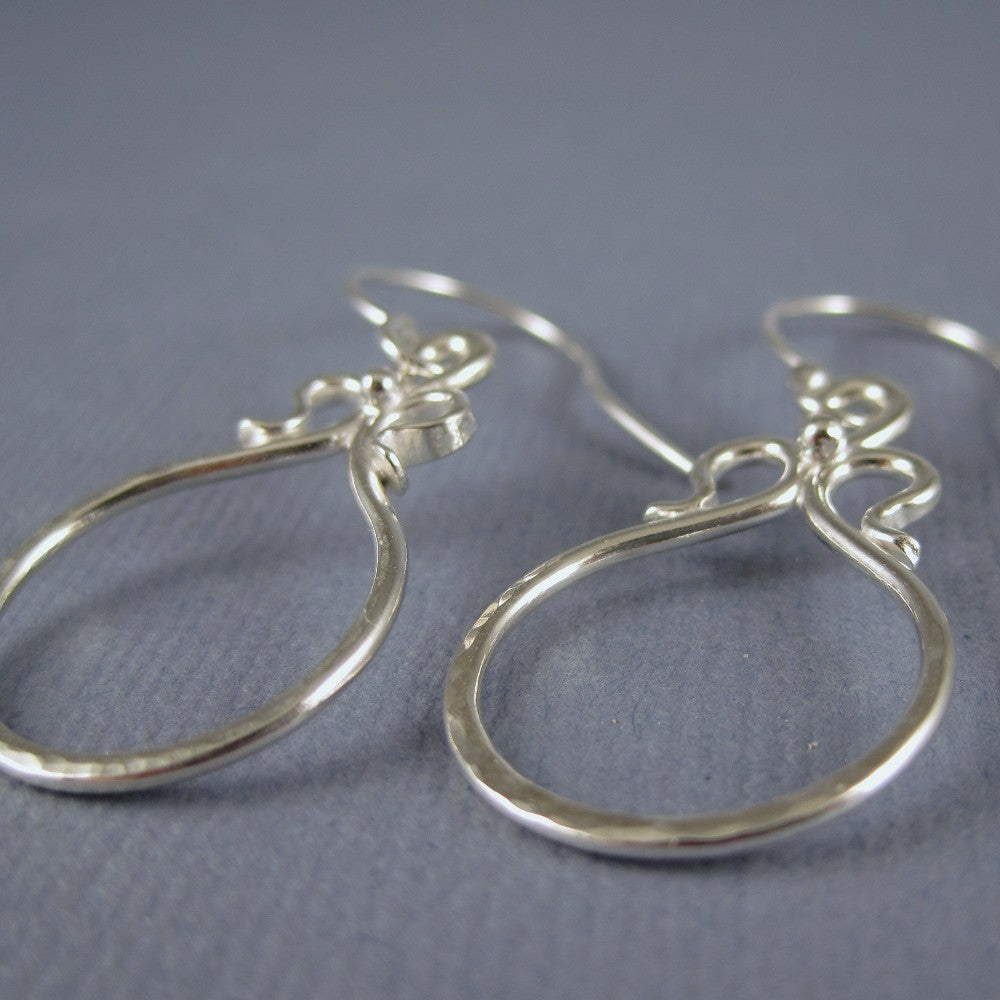 Unique Dubble Sided Sterling Silver Vintage Hoop cheapest Earrings