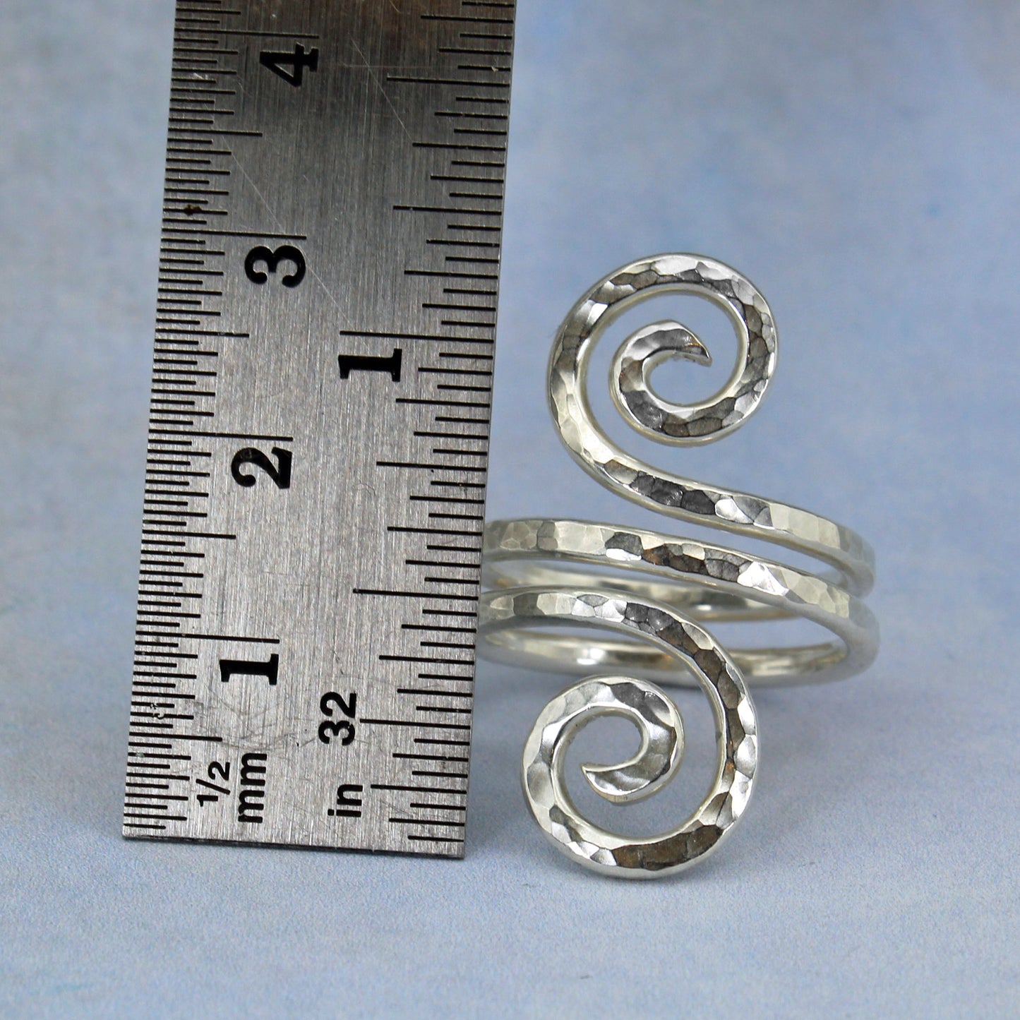 Spiral ring with ruler
