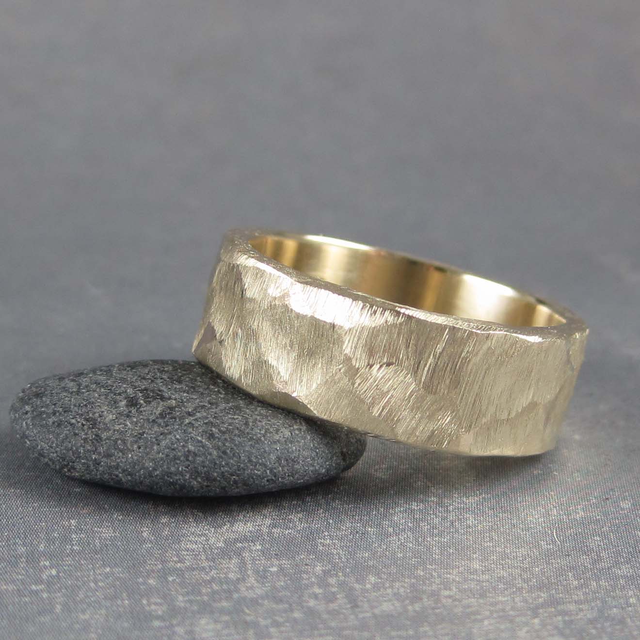 Mens rustic gold ring