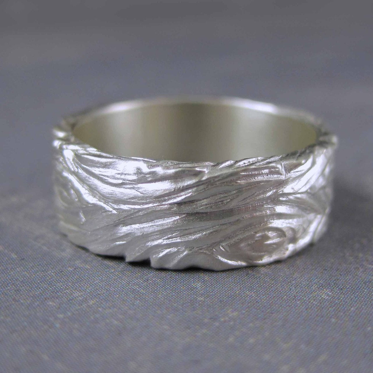 carved sterling silver ring